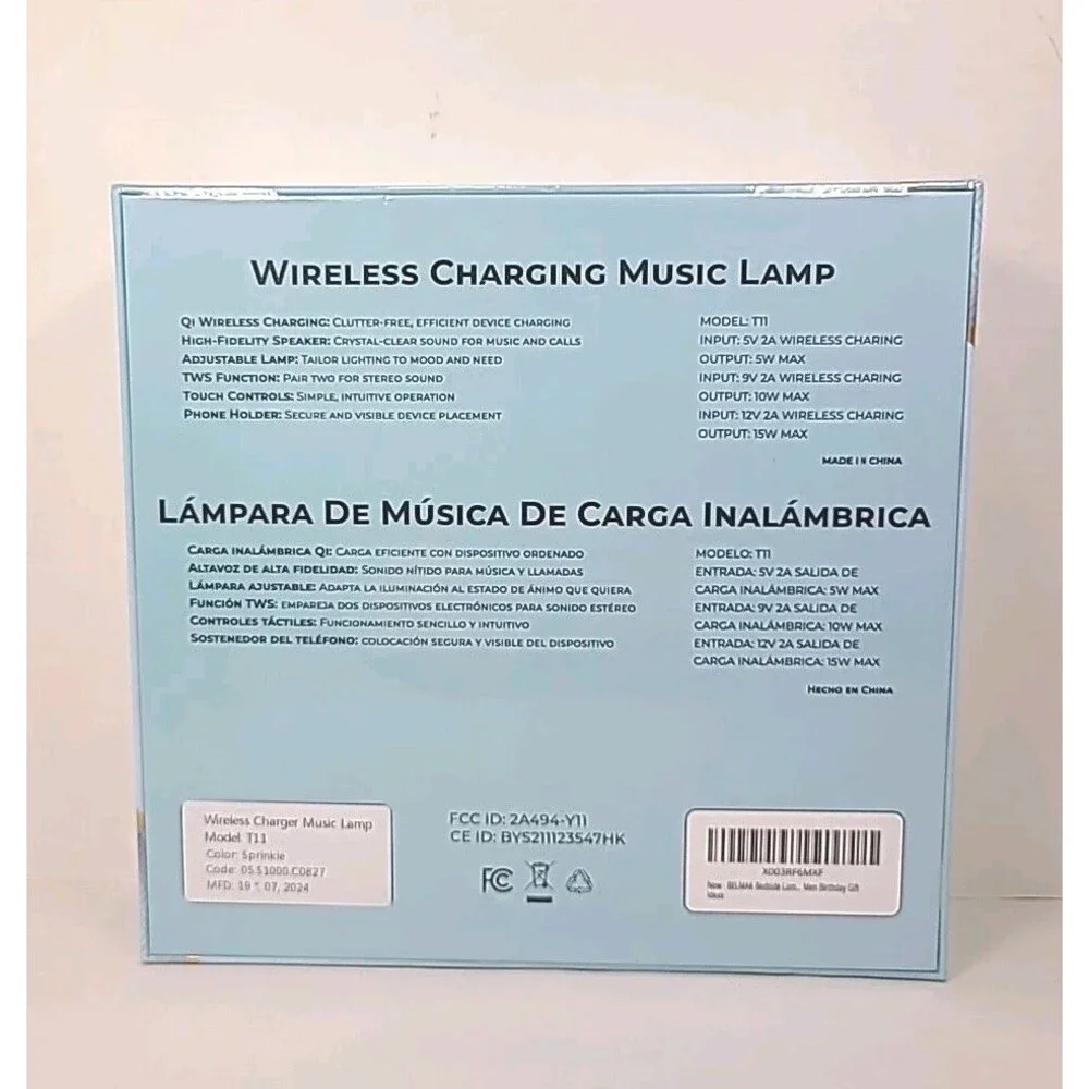 New Sealed BELMARK Wireless Charger Bluetooth Music Lamp 6 in 1
